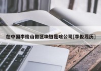 在中国李俊山做区块链是啥公司[李俊履历]